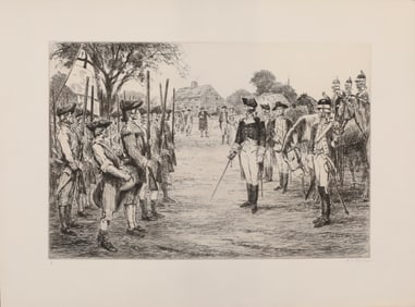 Ralph Ludwig Boyer (American 1879-1952) SIGNED DRY POINT ETCHING "THE FIRST AMERICAN ARMY" 1932