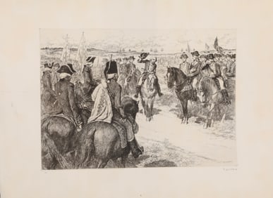 FRANCIS LUIS MORA "THE SURRENDER OF CORNWALLIS" SIGNED ETCHING