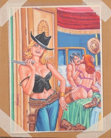 VELFROG "CAUGHT REDHANDED" ORIGINAL COMIC BOOK ART PAINTING