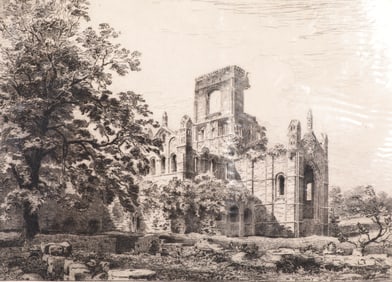 CHARLES HENRI TOUSSAINT "KRISTALL ABBEY" SIGNED ENGRAVING