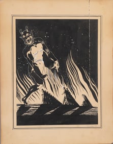 SIGMUND (ZYGMUNT) LANDAU (1898-1962) 1933 WAR DEVIL ORIGINAL PAINTING