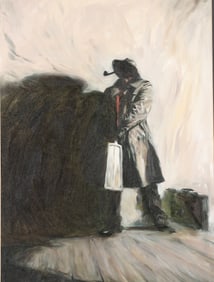 SHANE PIERCE OIL PAINTING MYSTERIOUS DETECTIVE