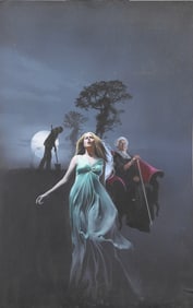 ORIG. GOTHIC ROMANCE ILLUSTRATION ART PAINTING FOR NOVEL "HEAVY HEAVY HANGS"