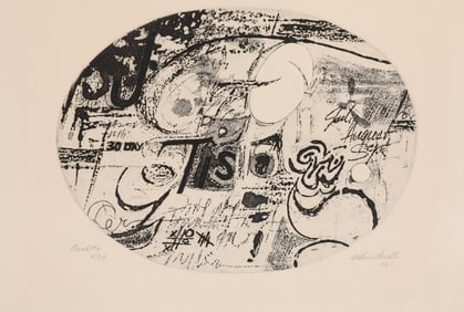 ARTHUR THRALL (1926-2015) "OVAL #2" PENCIL SIGNED 4/30 ENGRAVING 1961
