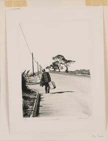 HARRY McCORMICK "TRAVELER" PENCIL SIGNED 136/250 ETCHING