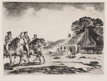 EUGENE HIGGINS (1874-1958) SIGNED 1932 GEORGE WASHINGTON ETCHING