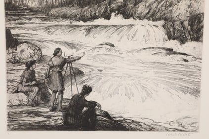 ROBERT HOGG NISBET "CONQUERING THE WILDERNESS" PENCIL SIGNED ETCHING