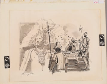 BARRY ROSS ORIG. ILLUSTRATION ART PEN & INK DRAWING 14" X 17"