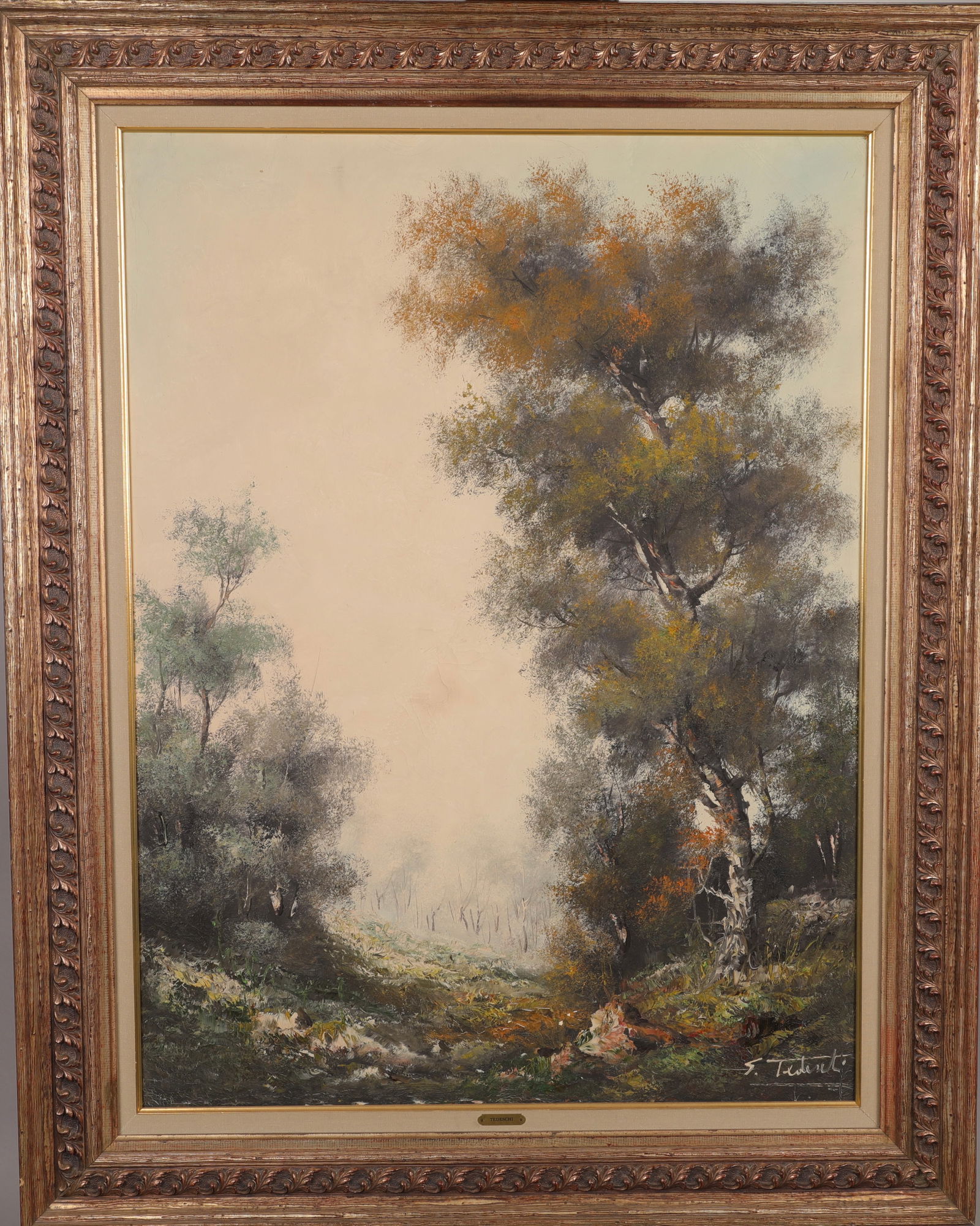 CARLO TADESCHI 51" X 40" ITALIAN IMPRESSIONIST LANDSCAPE PAINTING (1 of 13)