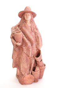ALMAZETTA CASEY NATIVE AMERICAN INDIAN BASKET WEAVER POTTERY SCULPTURE