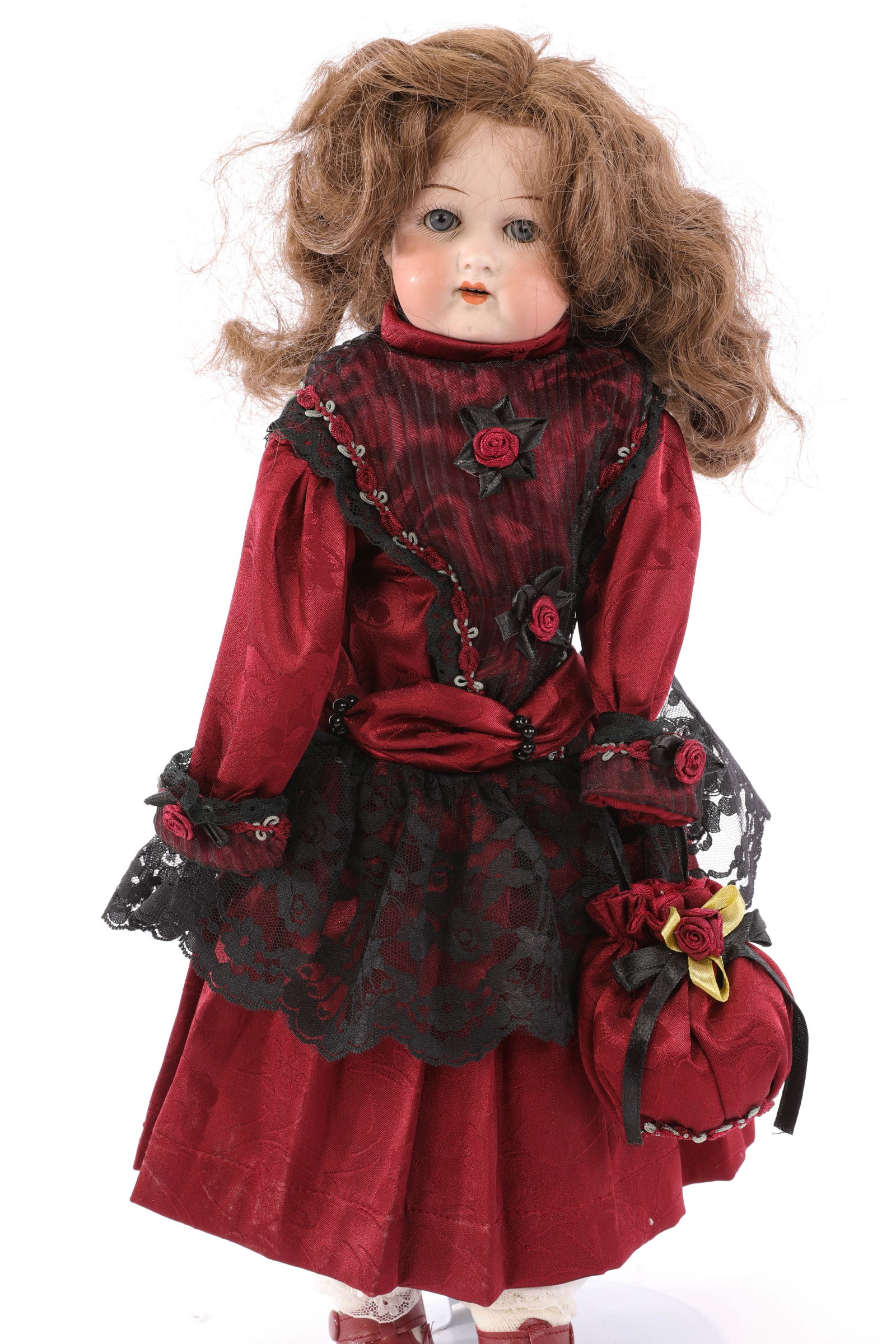 ARMAND MARSEILLE ANTIQUE BISQUE DOLL KID LEATHER BODY METAL ARMS (1 of 5)