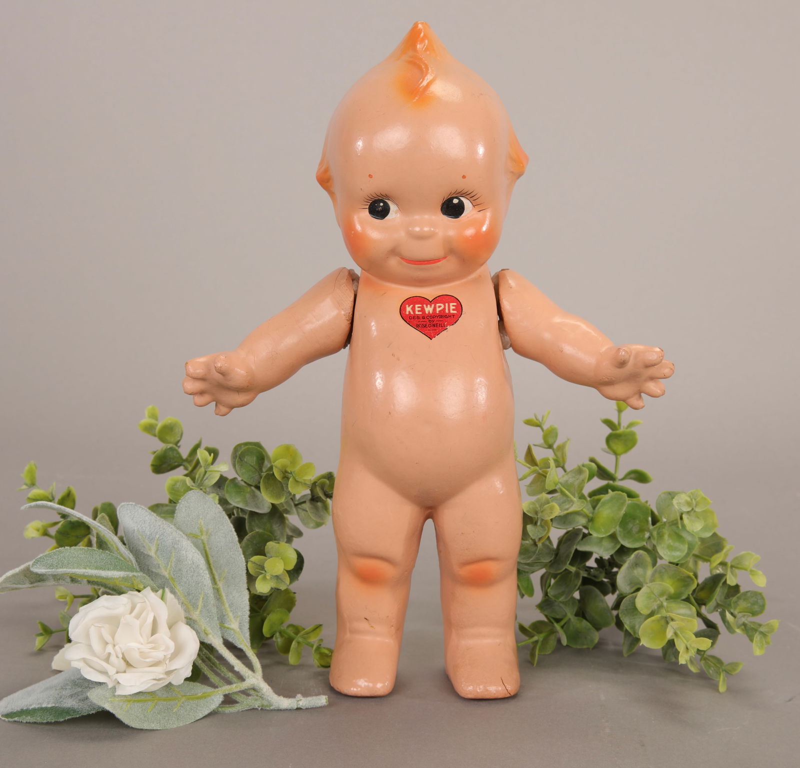 ANTIQUE ROSE O'NEILL COMPOSITION KEWPIE DOLL (1 of 7)