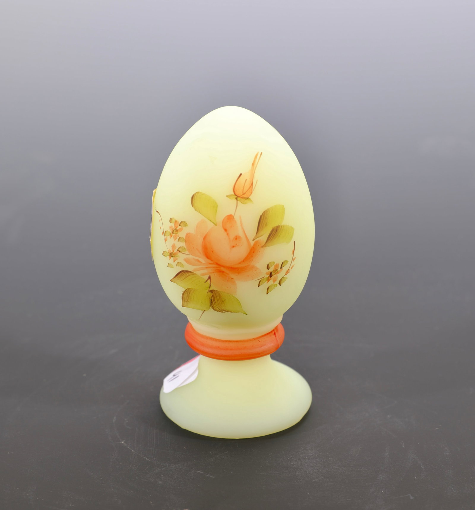 FENTON HAND-PAINTED EGG ON STAND UV REACTIVE (1 of 6)