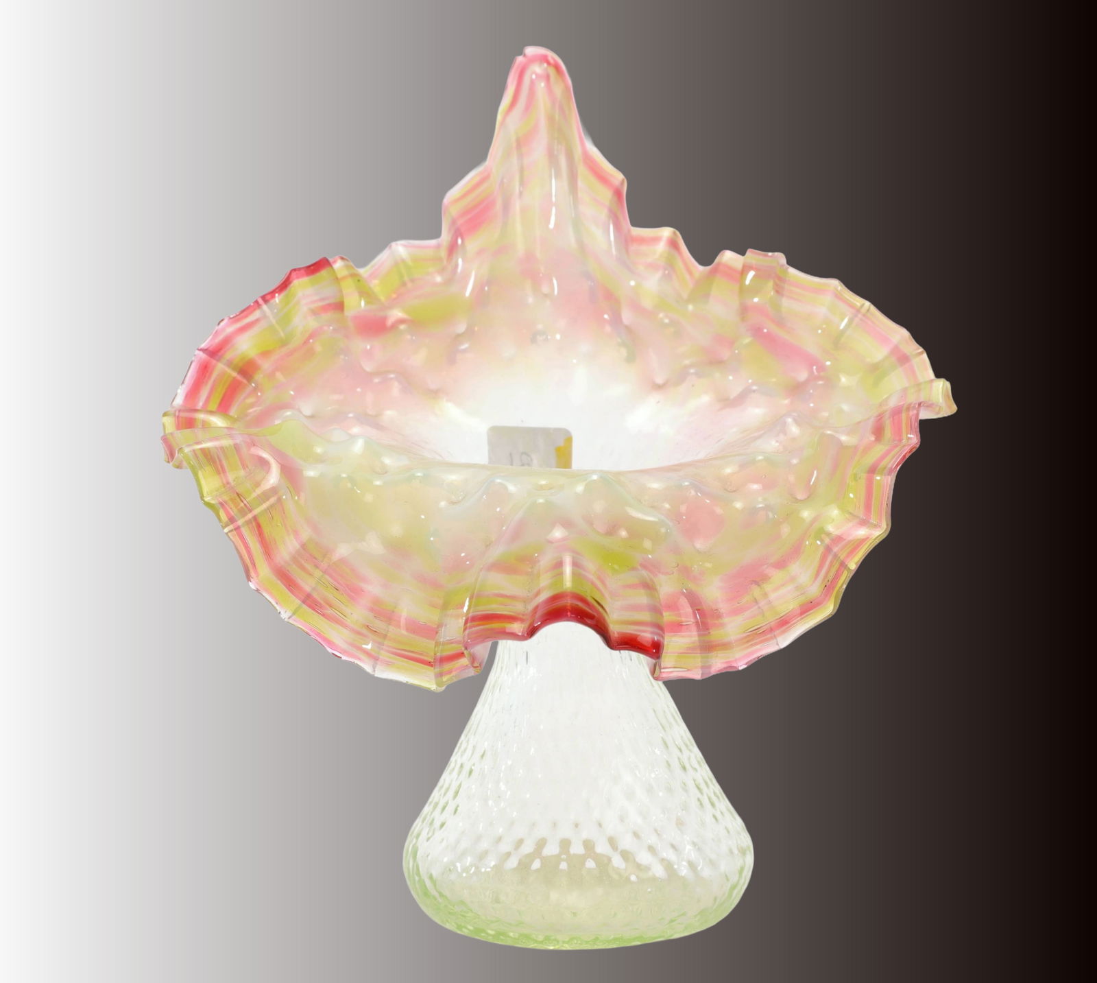 ANTIQUE CZECH JACK IN THE PULPIT VASELINE URANIUM GLASS VASE (1 of 7)