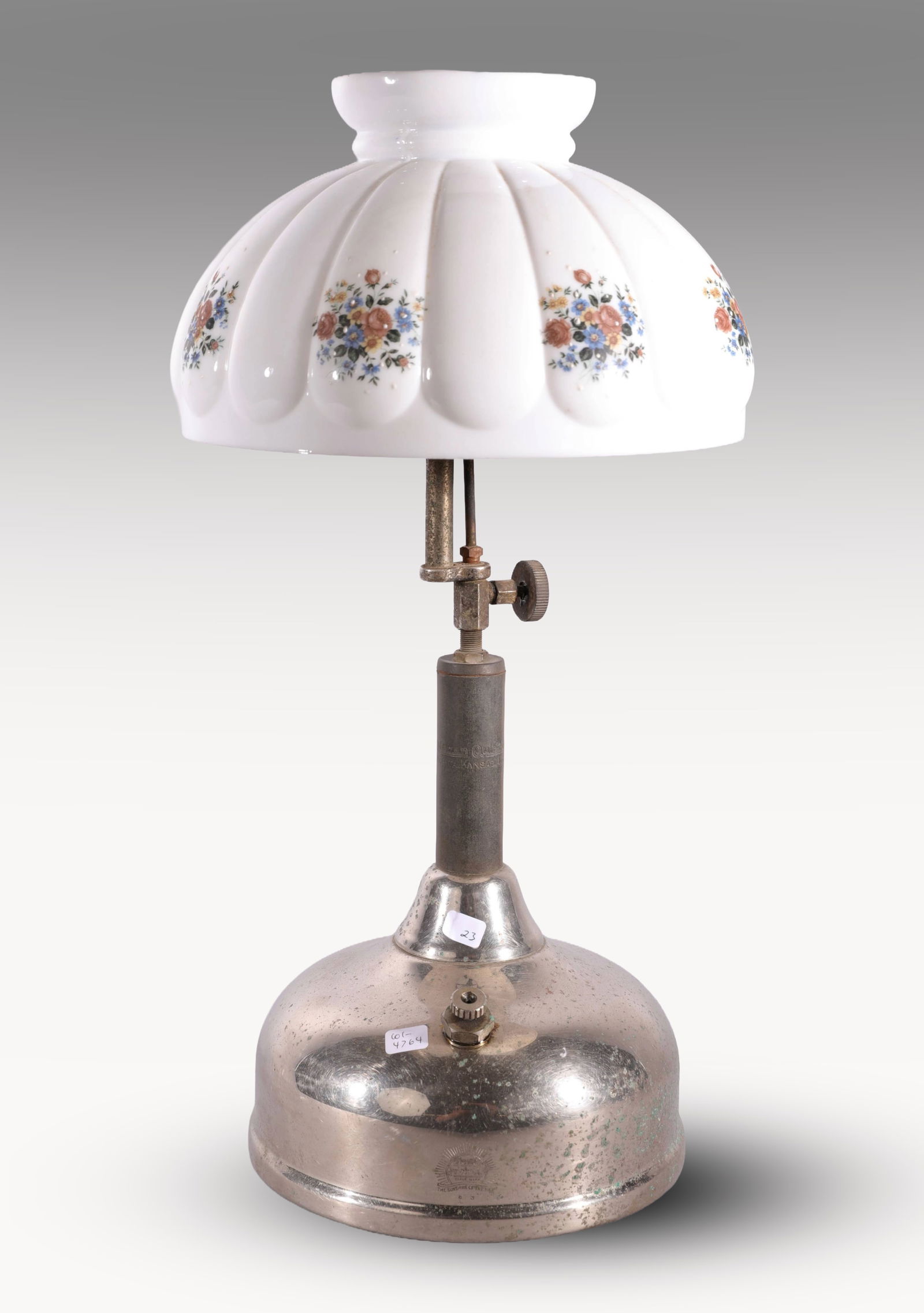 VICTORIAN COLEMAN QUICK LITE LANTERN WITH MILK GLASS SHADE (1 of 10)