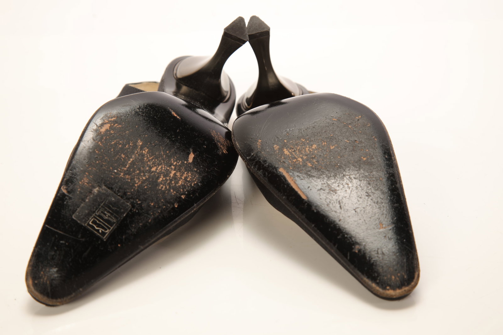 PRADA SATIN BLACK SLINGBACK PUMPS - 5