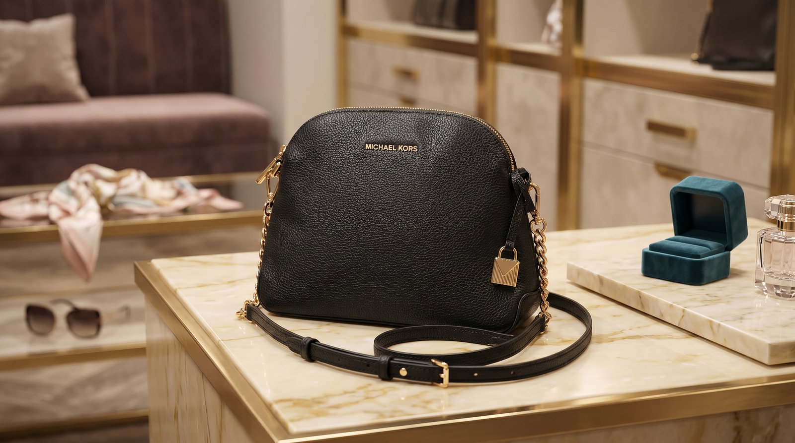 MICHAEL KORS MERCER DOME CROSSBODY HANDBAG- NEW W/ TAGS!: This bag is the Michael Kors Mercer Dome Crossbody, a classic accessory characterized by its curved "dome" silhouette and premium materials. It is new with tags still on it. Exterior Design & Features