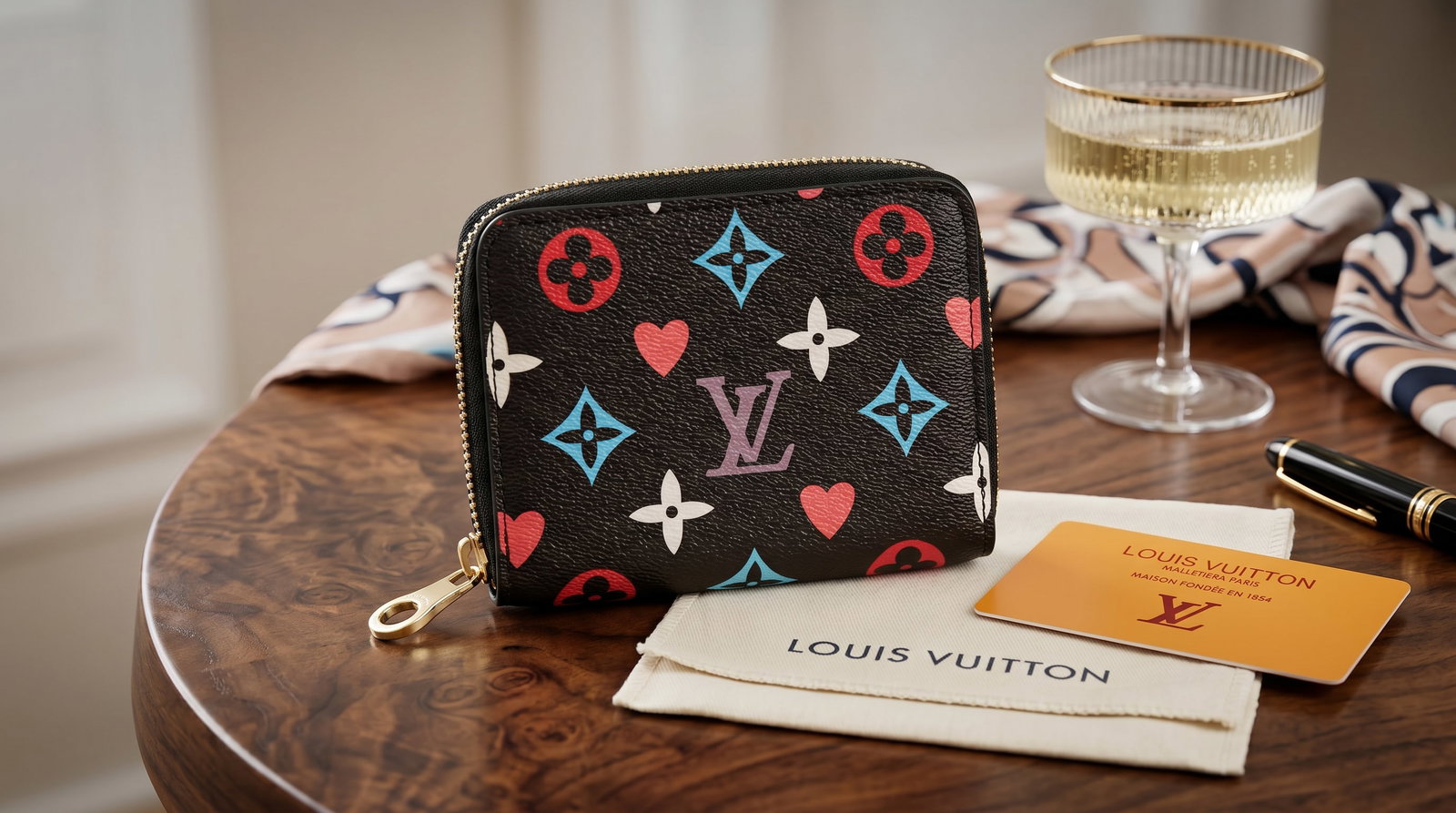 LOUIS VUITTON GAME ON LIMITE ED. ZIPPY COIN PURSE WALLET NICOLAS GHESQUIERE: This is a Louis Vuitton Game On Zippy Coin Purse in Black, a highly sought-after, limited-edition small leather good from the Cruise 2021 Collection created by Nicolas Ghesquière. Aesthetic: The wall