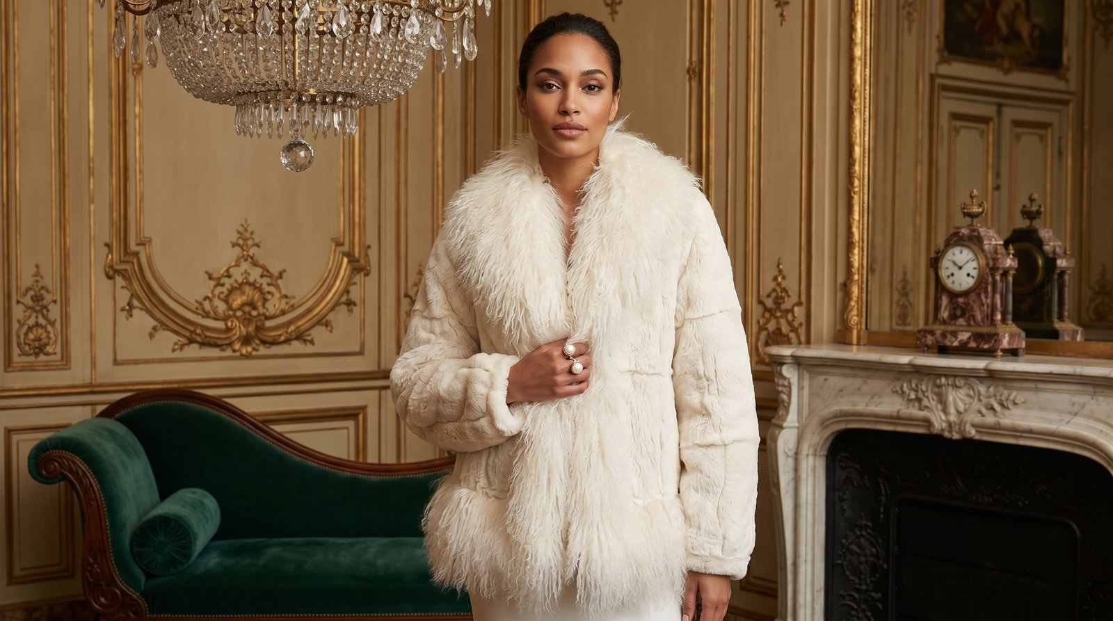 LUXURIOUS TIBETAN LAMB & RABBIT FUR "CHUBBY" JACKET: This jacket is a vintage Tibetan lamb and rabbit fur "chubby" coat, a popular luxury style frequently produced in the 1980s and 90s. Tibetan Lamb Fur: The standout feature is the long, wavy, and shagg