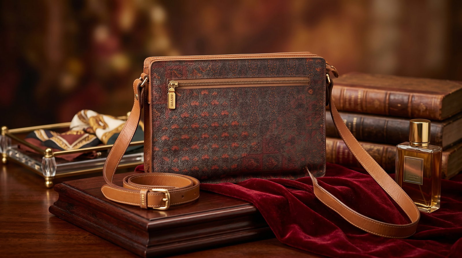 ESCADA SIGNATURE PAISLEY SHOULDER HANDBAG PURSE (1 of 9)