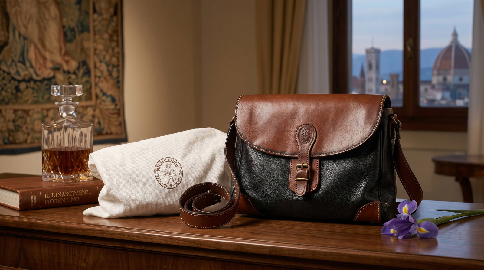 MICHEL CLO ALL WEATHER LEATHER EQUESTRIAN INSPIRED HANDBAG PURSE: This is a vintage Michel Clo "All Weather Leather" shoulder bag, an equestrian-inspired design from the 1980s or 90s.It is highly reminiscent of classic Dooney & Bourke styles from the same era, featu