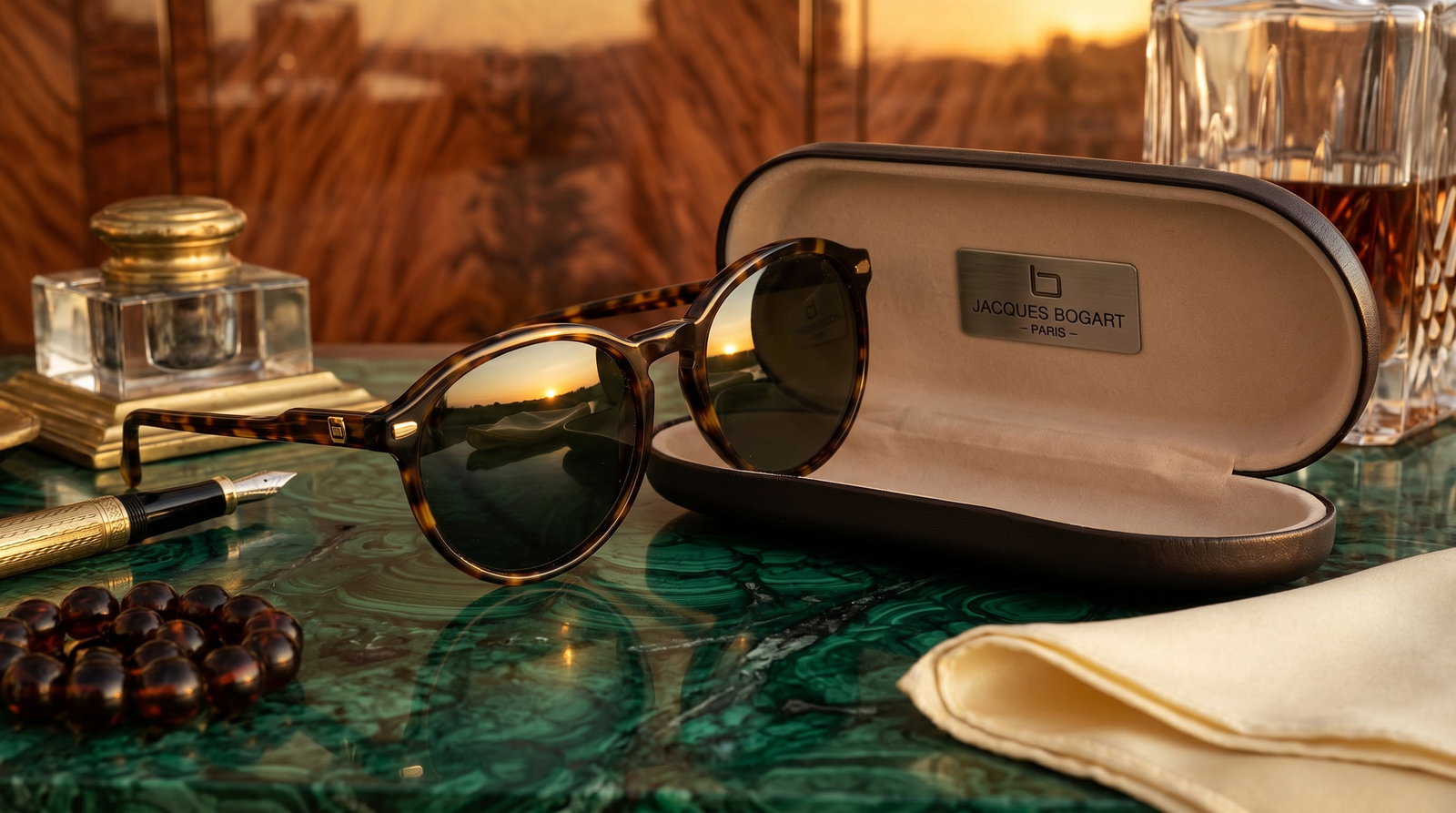 JACQUES BOGART TORTOISESHELL PANTOS ROUND SUNGLASSES: These are vintage Jacques Bogart tortoiseshell round sunglasses, likely from the 1980s or 1990s.Jacques Bogart, a French fashion house better known for its men's fragrances, also produced a line of lu