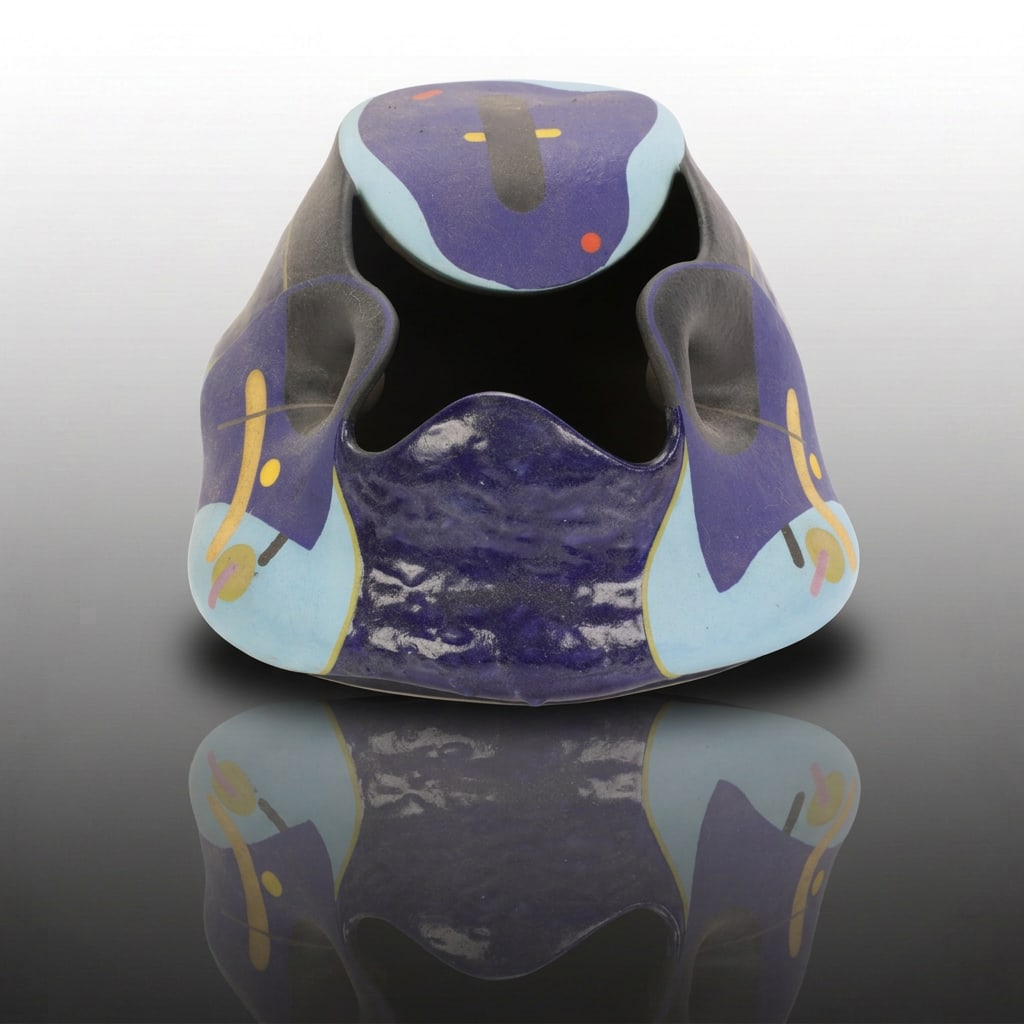 JOSE SIERRA MODERN ART STUDIO POTTERY SCULPTURE: José Sierra (Venezuelan/American, b. 1975) Contemporary Abstract Ceramic Sculptural Vessel Description: An exceptional and complex example of contemporary studio art pottery by renowned ceramicist Jo