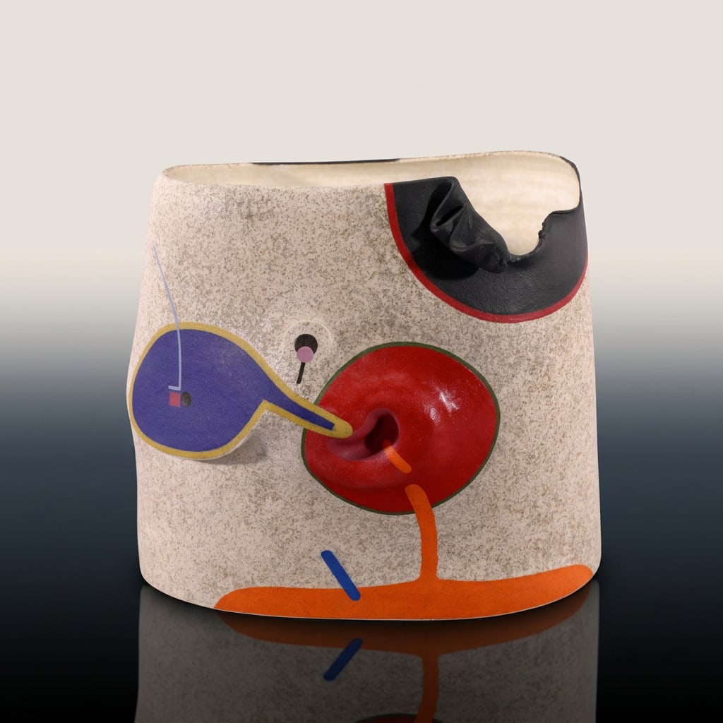 JOSE SIERRA MODERN ART POTTERY GEOMETRIC SCULPTURAL VASE (1 of 10)