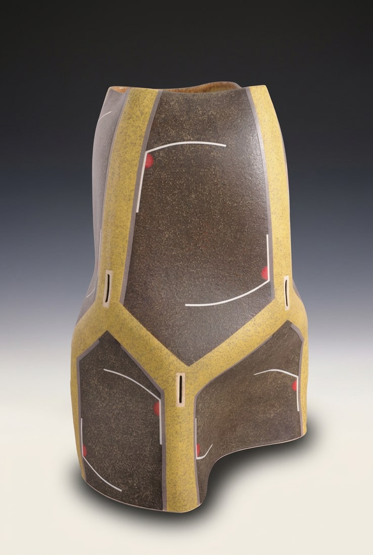 JOSE SIERRA FINE ASYMMETRICAL BIOMORPHIC CERAMIC SCULPTURAL VESSEL (1 of 8)