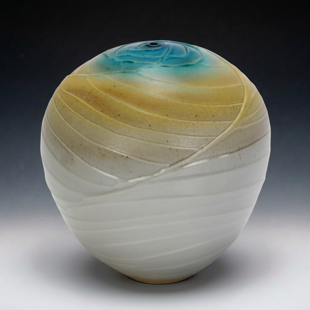 NICHOLAS BERNARD "RAIN" SERIES EARTHENWARE ART POTTERY VESSEL (1 of 7)
