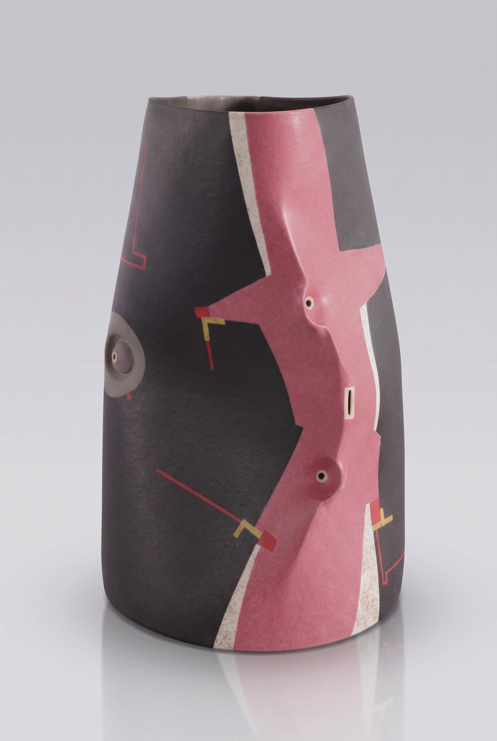 JOSE SIERRA CONTEMPORARY ALTERED STONEWARE GEOMETRIC VESSEL (1 of 8)