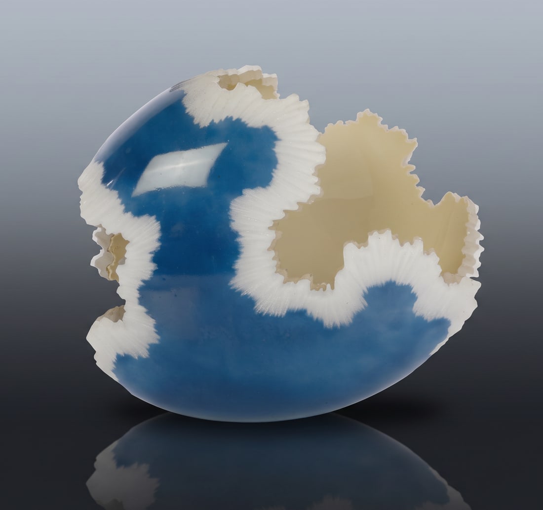 ROBERT COBY CONTEMPORARY HAND-BLOWN GLASS GEODE SCULPTURE (1 of 10)