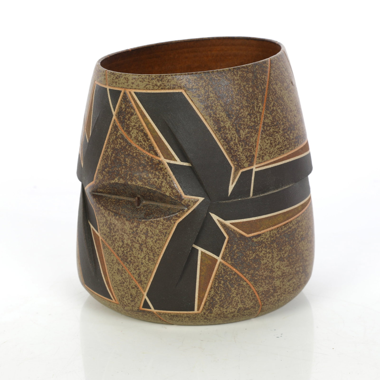 JOSE SIERRA STUDIO ART POTTERY GEOMETRIC SCULPTURAL VESSEL (1 of 8)