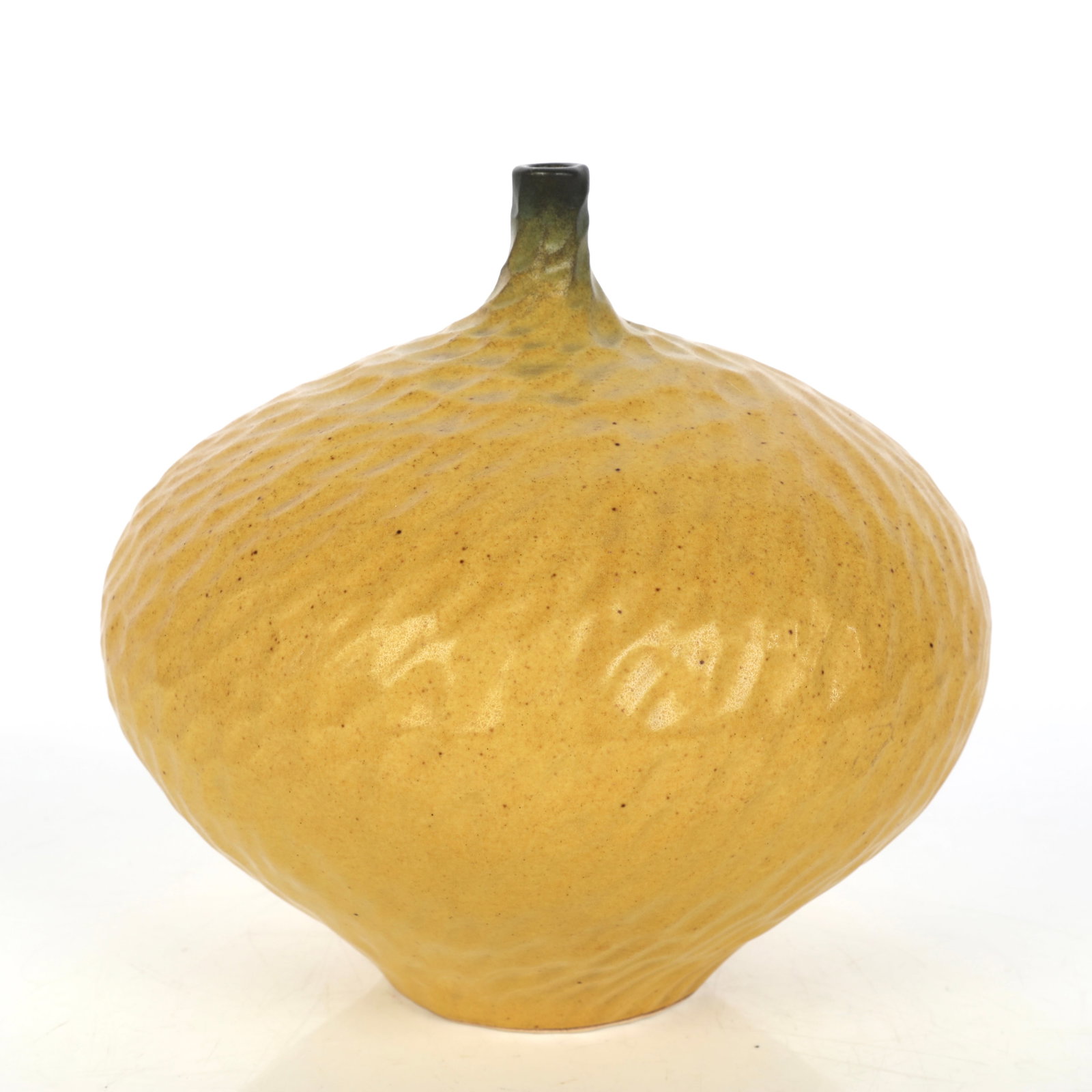 PAUL JESELSKIS STUDIO ART CERAMIC YELLOW TEXTURED VASE (1 of 7)