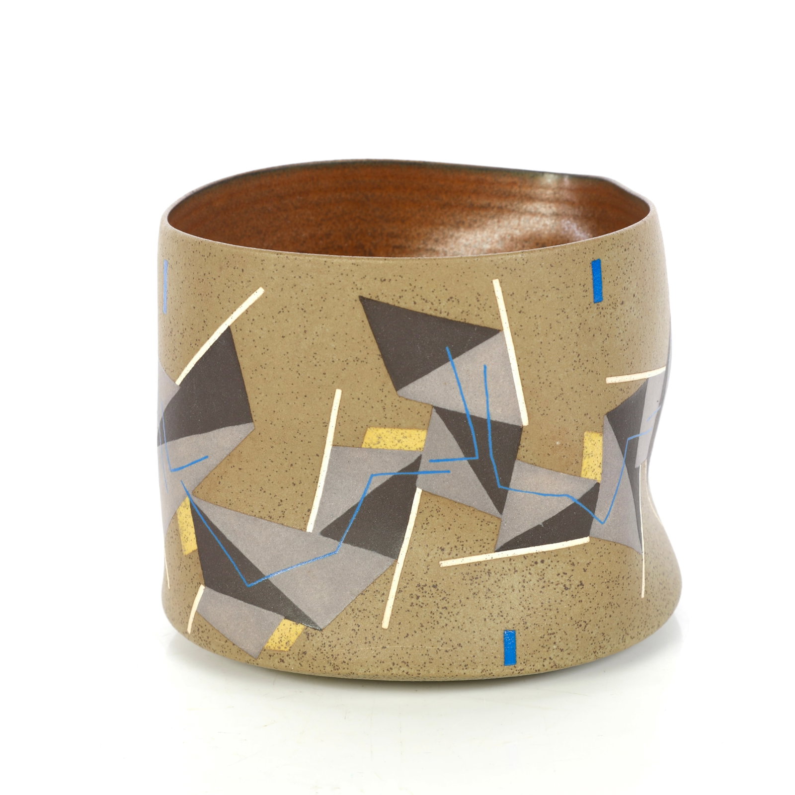 JOSE SIERRA FINE STUDIO ART POTTERY GEOMETRIC STONEWARE VESSEL (1 of 8)