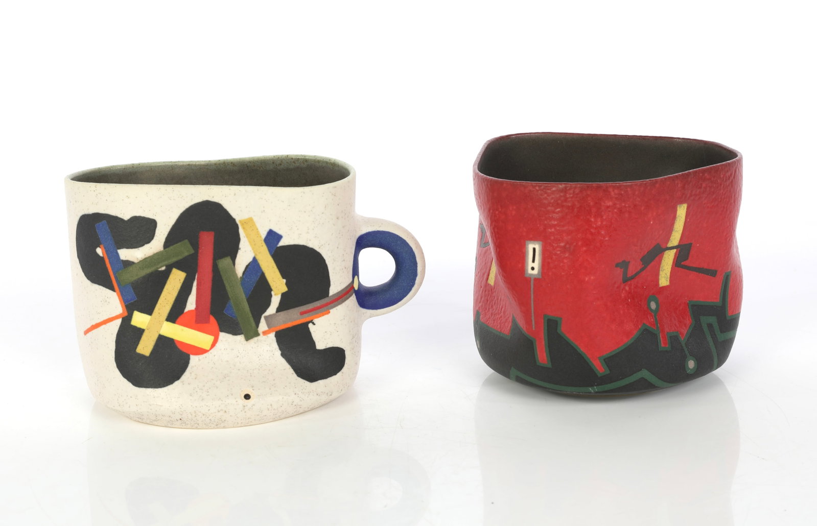 JOSE SIERRA PAIR OF FINE STUDIO GEOMETRIC ABSTRACT VESSELS (1 of 11)