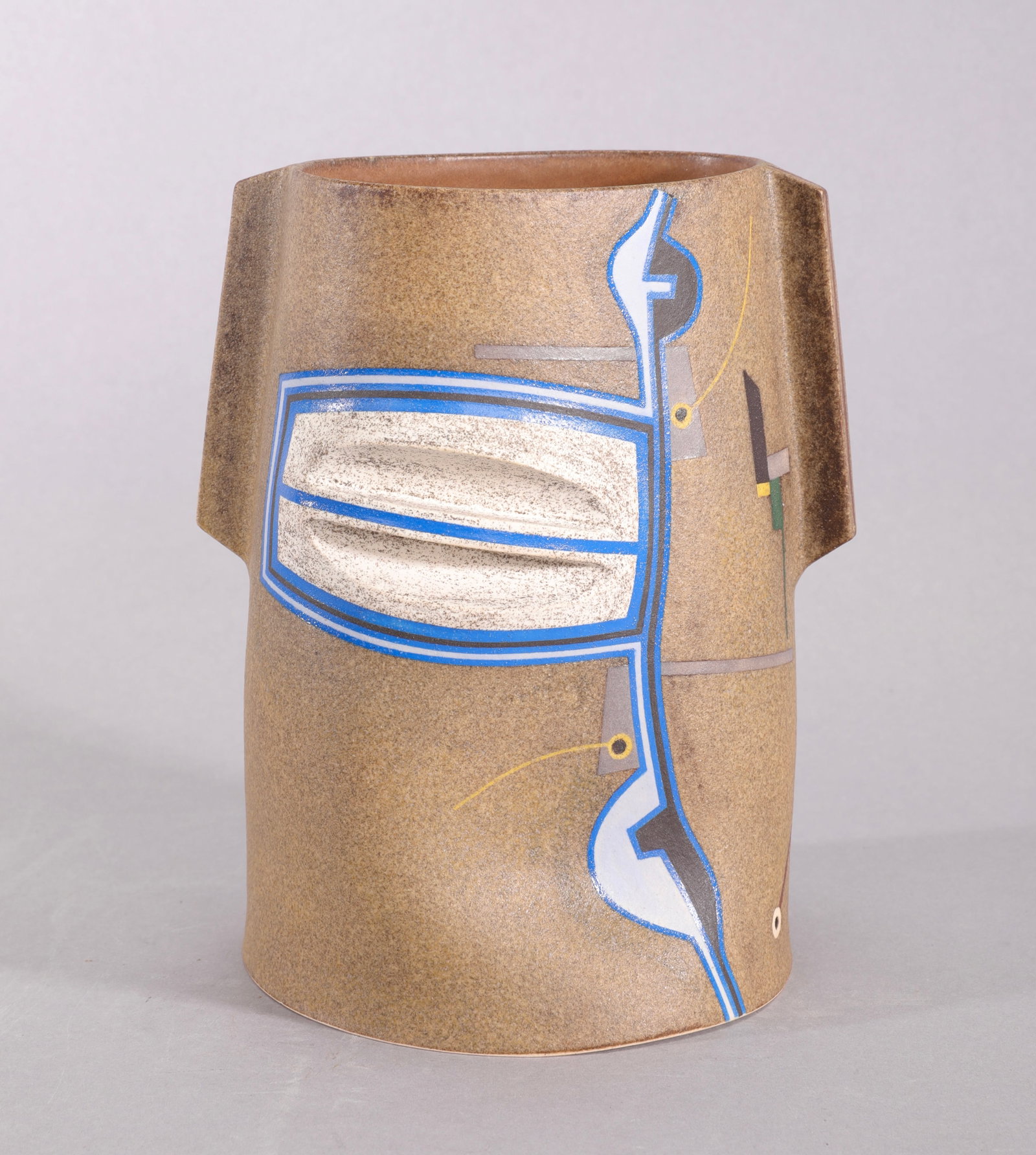 JOSE SIERRA FINE STUDIO ART POTTERY ABSTRACT GEOMETRIC VESSEL (1 of 6)