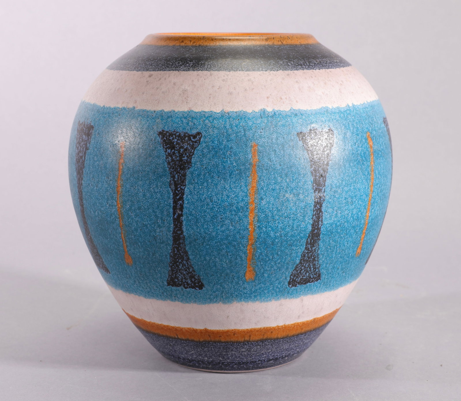 WAECHTERSBACH W. GERMANY MID-CENTURY MODERN ART POTTERY VASE: Waechtersbach West Germany Mid-Century Modern Art Pottery Vase Description This striking vintage art pottery vessel is a stellar example of mid-century modern design produced by the renowned German ma