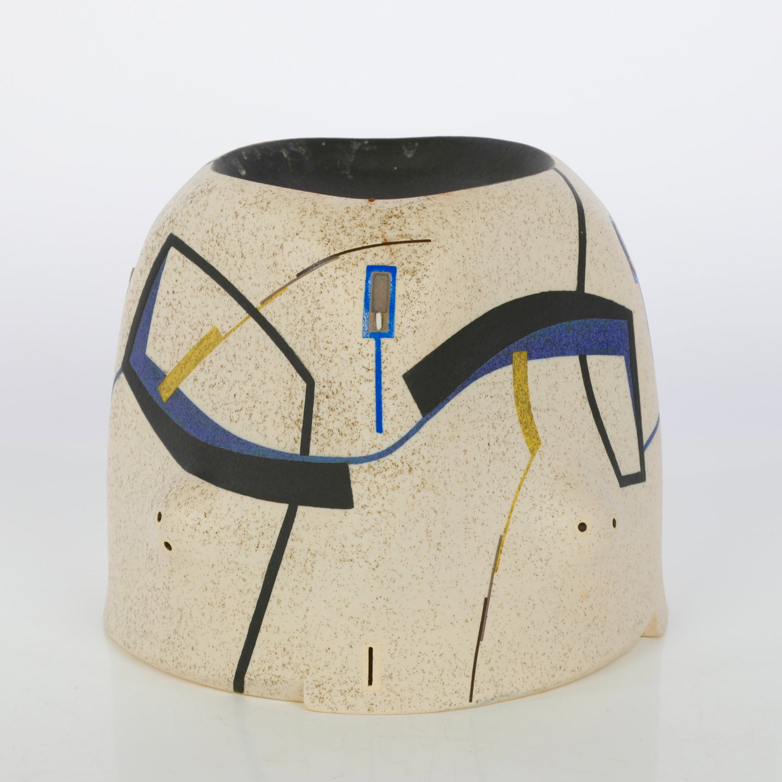 JOSE SIERRA CONTEMPORARY STUDIO ART POTTERY ARCHITECTURAL VESSEL: José Sierra Contemporary Studio Art Pottery Architectural Vessel Description This exceptional contemporary studio art pottery vessel is a stellar example of the highly sought-after ceramic sculpture