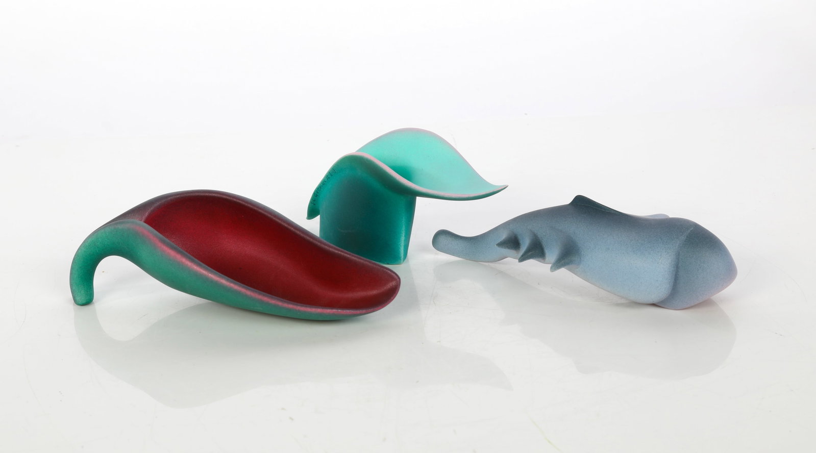 STEVEN L. GORMAN TRIO OF ABSTRACT SURREALIST ART POTTERY SCULPTURES (1 of 12)