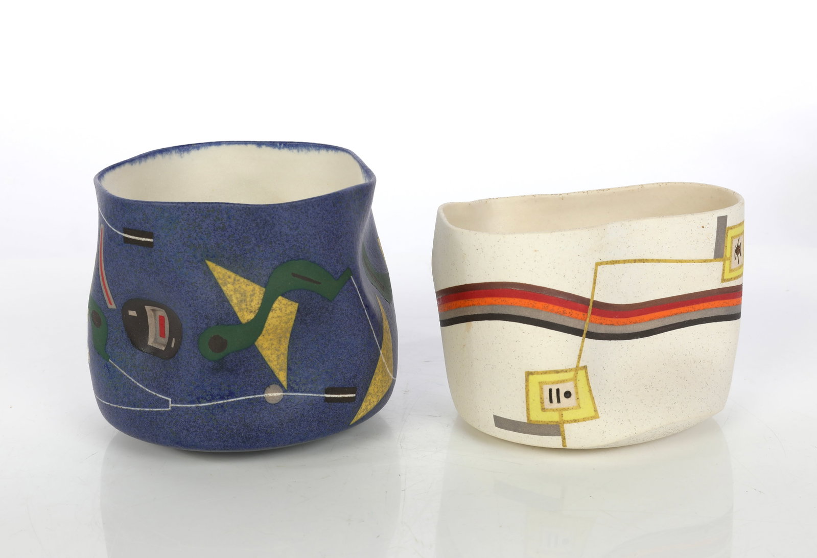 JOSE SIERRA PAIR CONTEMPORARY GEOMETRIC STUDIO ART POTTERY VESSELS (1 of 11)