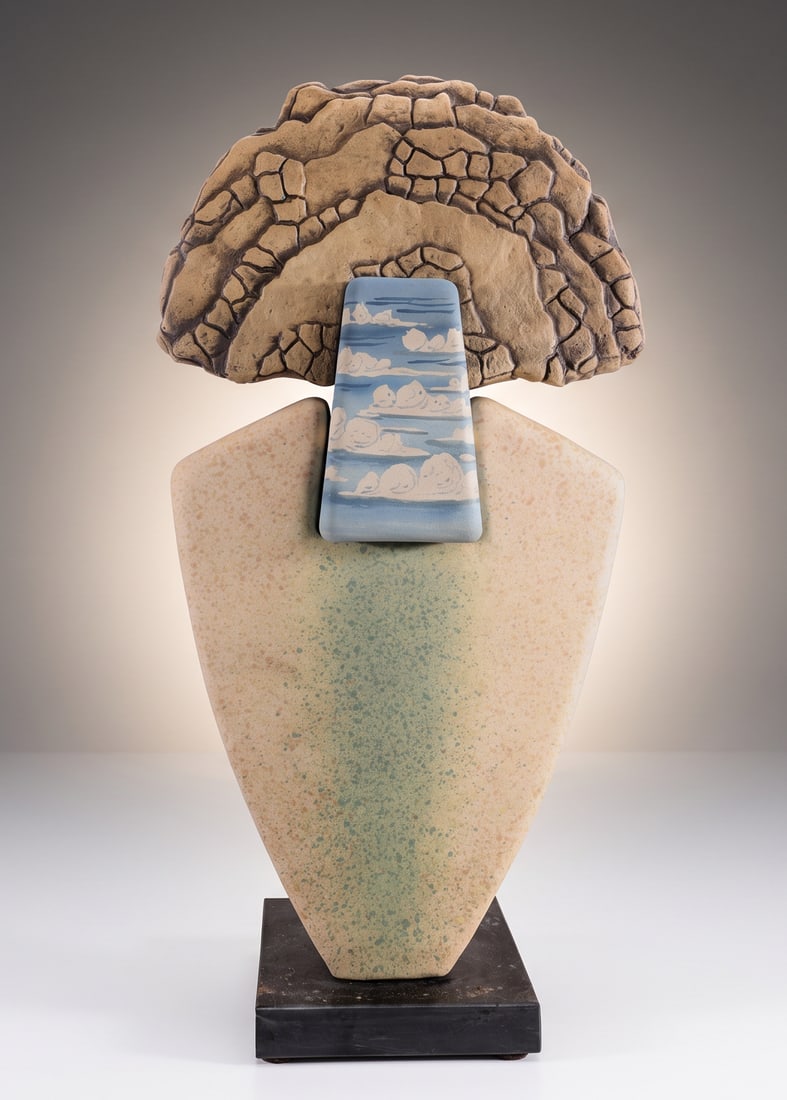 MONUMENTAL PAT & KEN LARSON MODULAR SKYSCRAPER STUDIO ART POTTERY SCULPTURE (1 of 9)