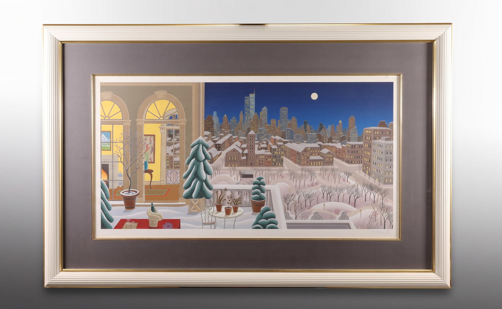 THOMAS McKNIGHT "WASHINGTON SQUARE" SIGNED LIMITED ED. SERIGRAPH:  Auction Listing - Thomas McKnight Signed Serigraph Lot Title: Thomas McKnight Limited Edition Serigraph "Washington Square Panorama" – Hand-Signed & Numbered 199/200 Description An
