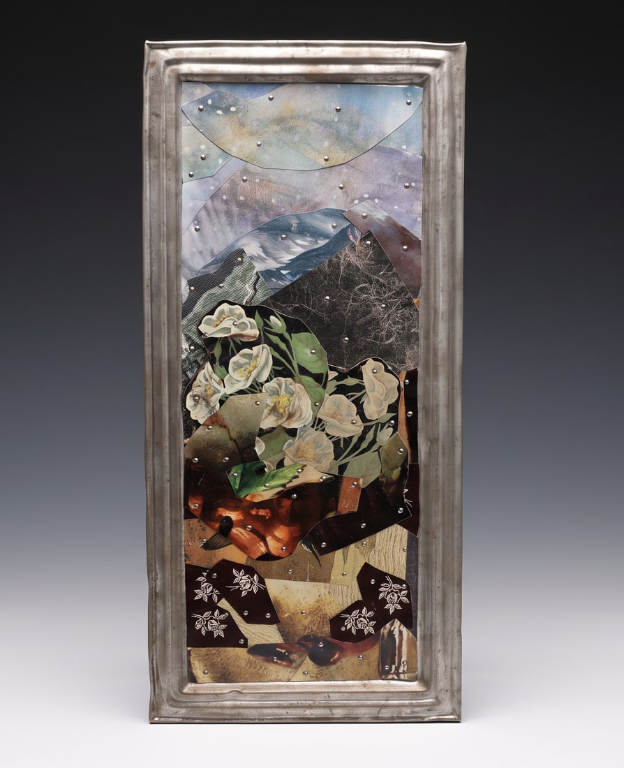 JENNIFER FIELD "IN THE BRAMBLES" MIXED MEDIA TIN COLLAGE (1 of 6)
