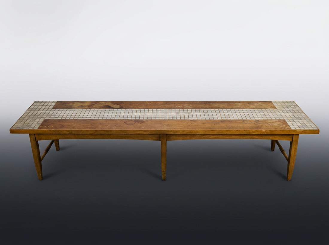 LANE MOSAIC TILE MONTE CARLO MID-CENTURY MODERN LONG COFFEE TABLE (1 of 9)