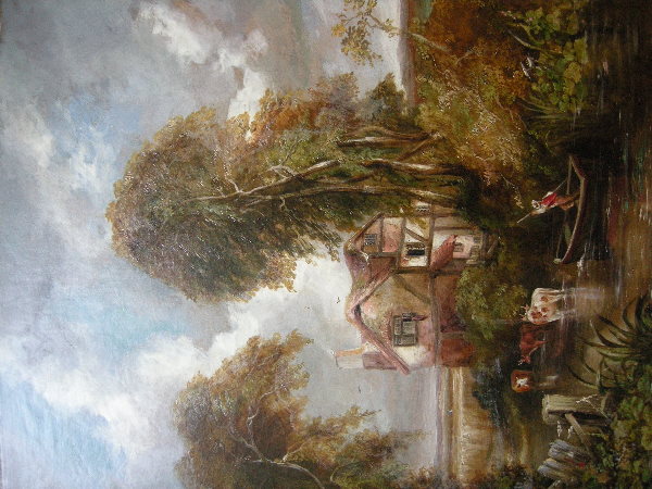 Early 19th Century Norwich School A riverside cottag