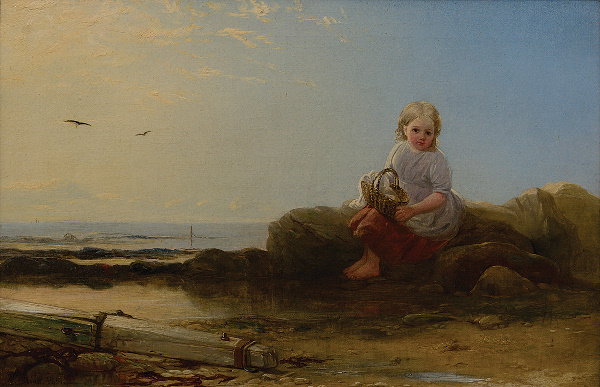 Robinson Elliot (1814-1894) A young girl on the sho