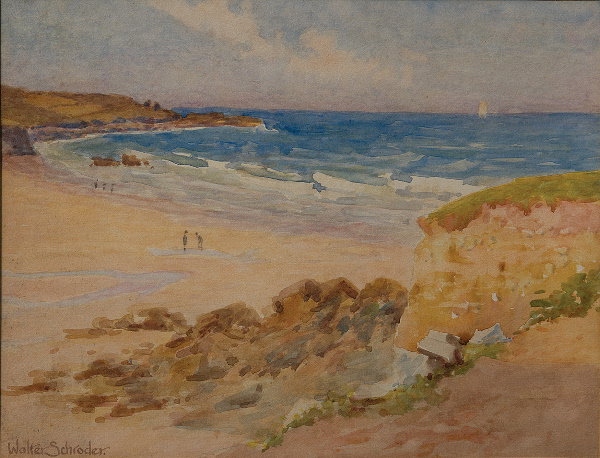 Walter Schroder (act1885-1932) A Cornish Cove Water