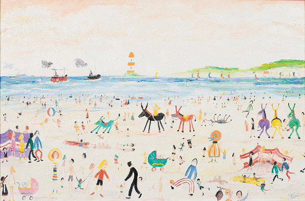 Simeon Stafford (born 1956) The Beach Oil on boar