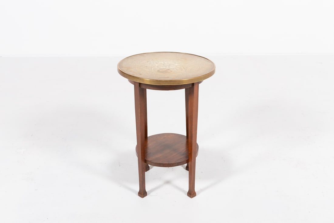 Mid-Century side table with brass top (1 of 6)